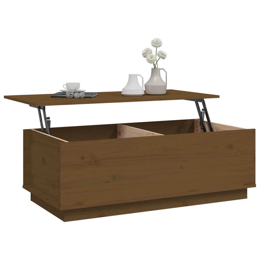 Table basse Marron miel 100x50x35 cm Bois massif de pin - Tables basses