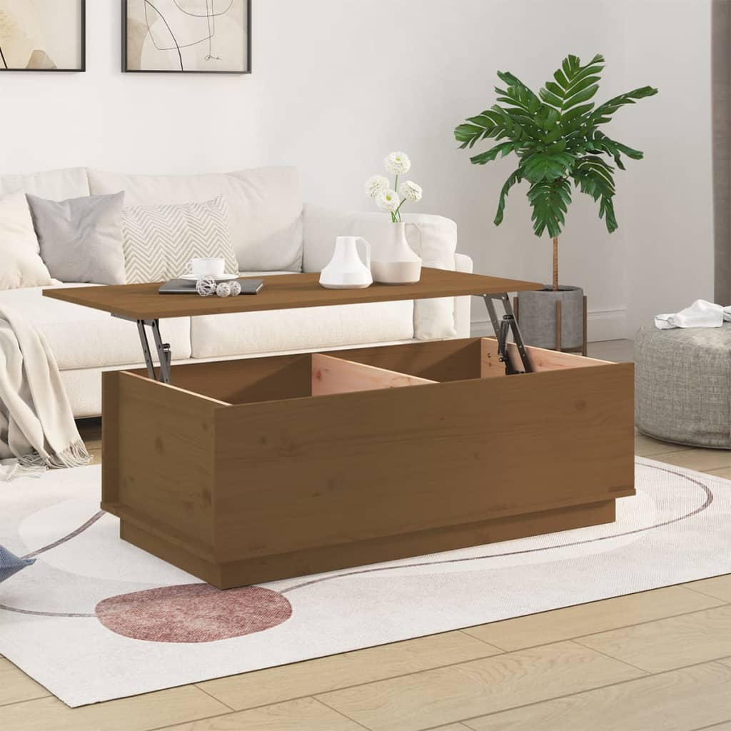 Table basse Marron miel 100x50x35 cm Bois massif de pin - Tables basses