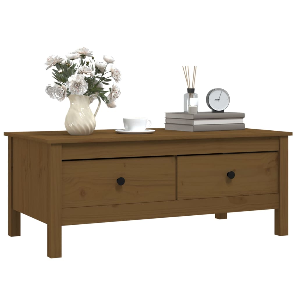 Table basse Marron miel 100x50x40 cm Bois massif de pin - Tables basses