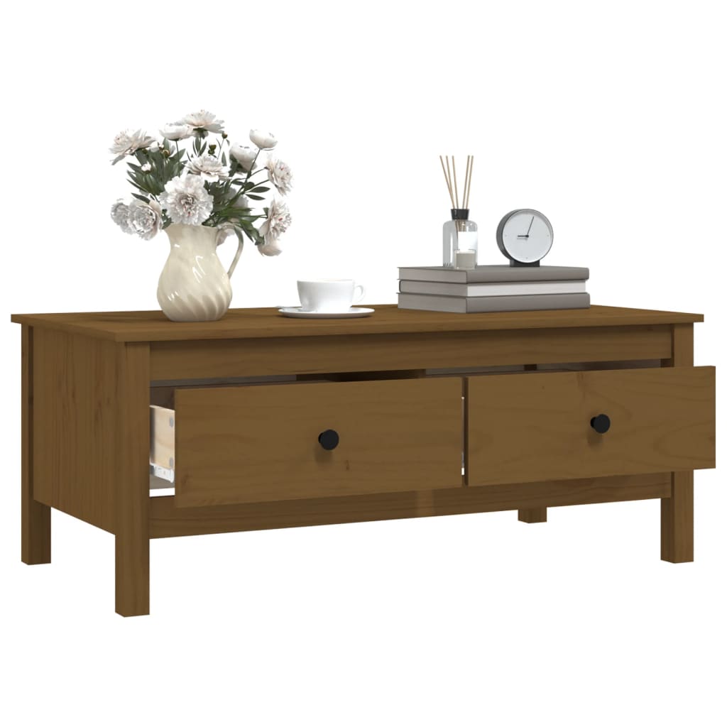 Table basse Marron miel 100x50x40 cm Bois massif de pin - Tables basses