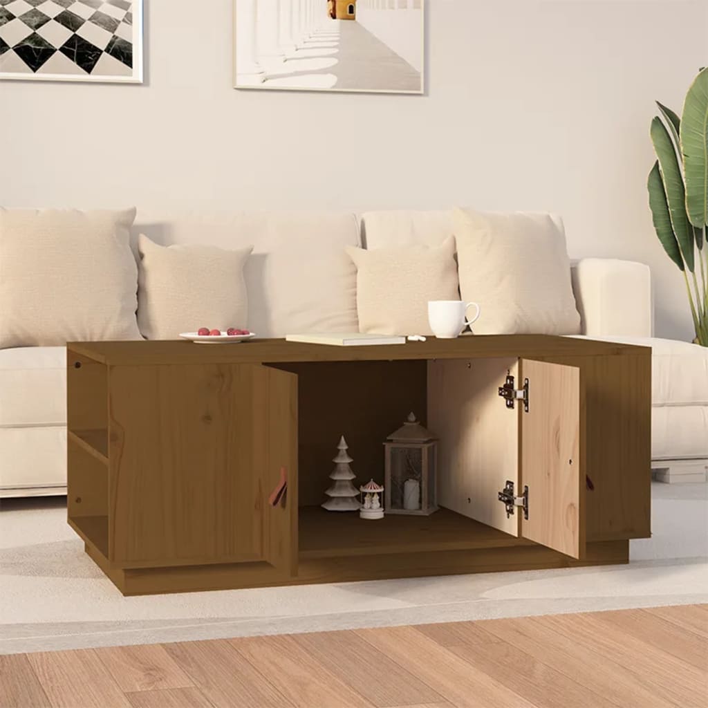 Table basse Marron miel 100x50x41 cm Bois massif de pin - Tables basses