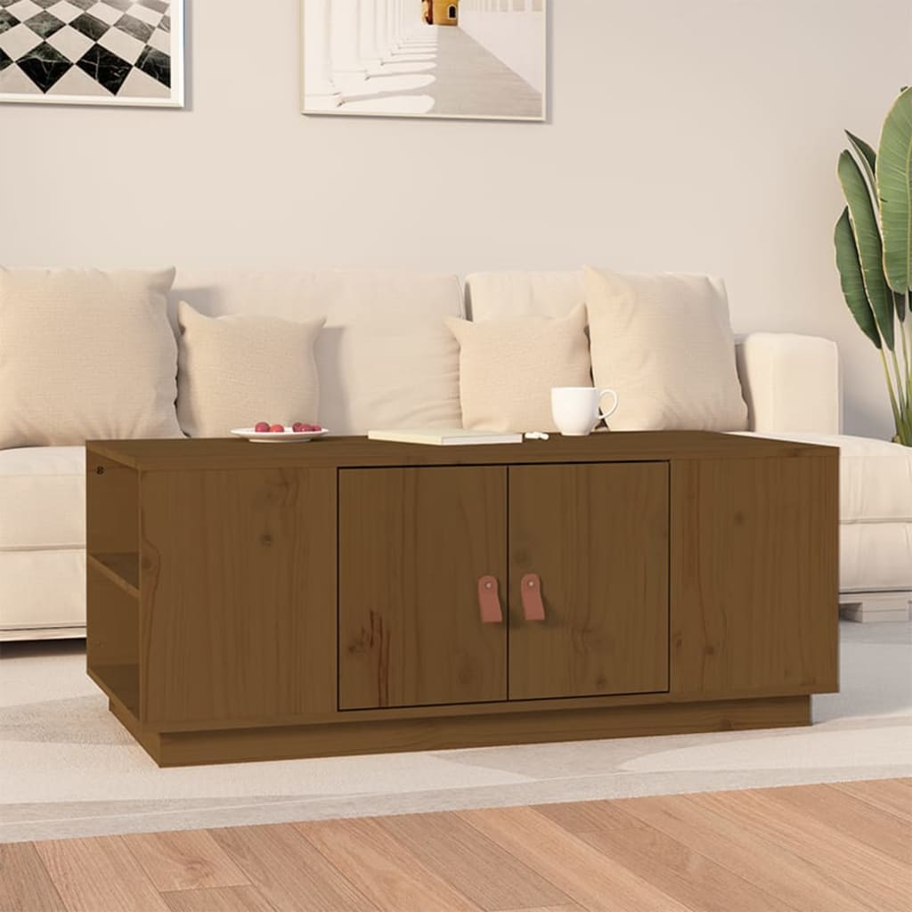 Table basse Marron miel 100x50x41 cm Bois massif de pin - Tables basses