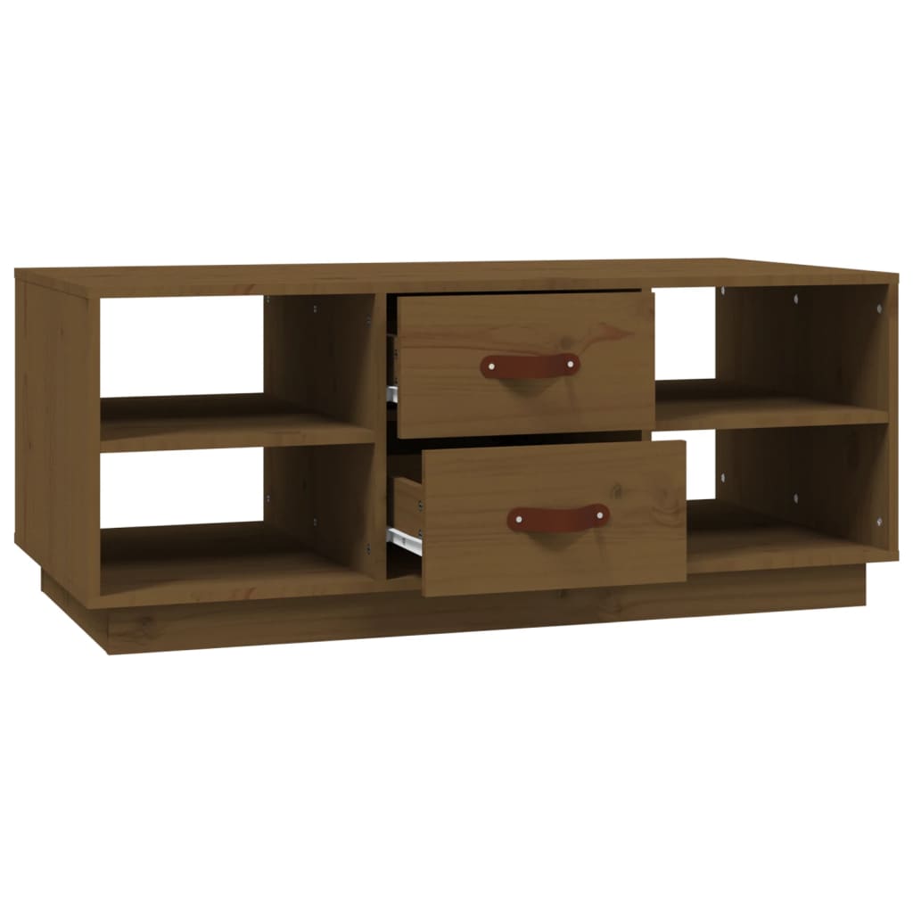 Table basse Marron miel 100x50x41 cm Bois massif de pin - Tables basses