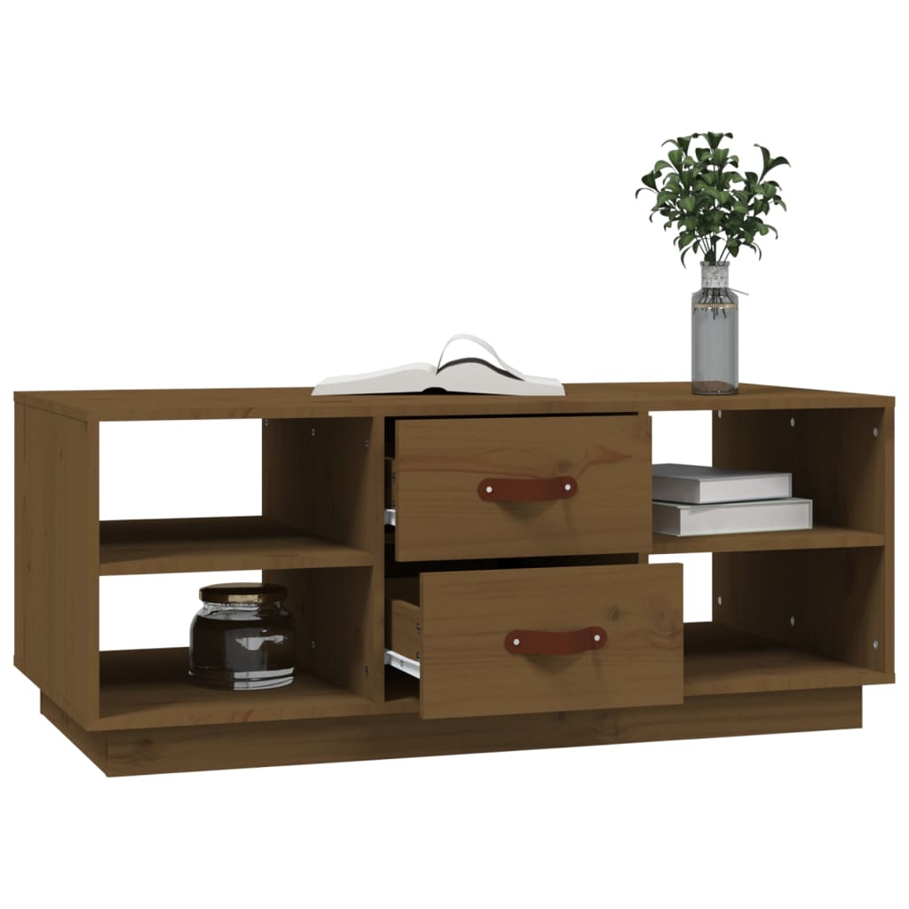 Table basse Marron miel 100x50x41 cm Bois massif de pin - Tables basses