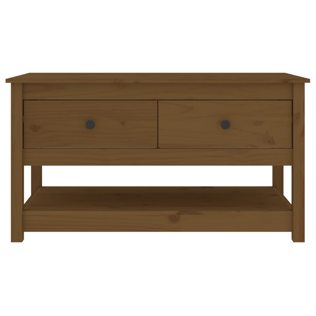 Table basse Marron miel 102x49x55 cm Bois massif de pin - Tables basses