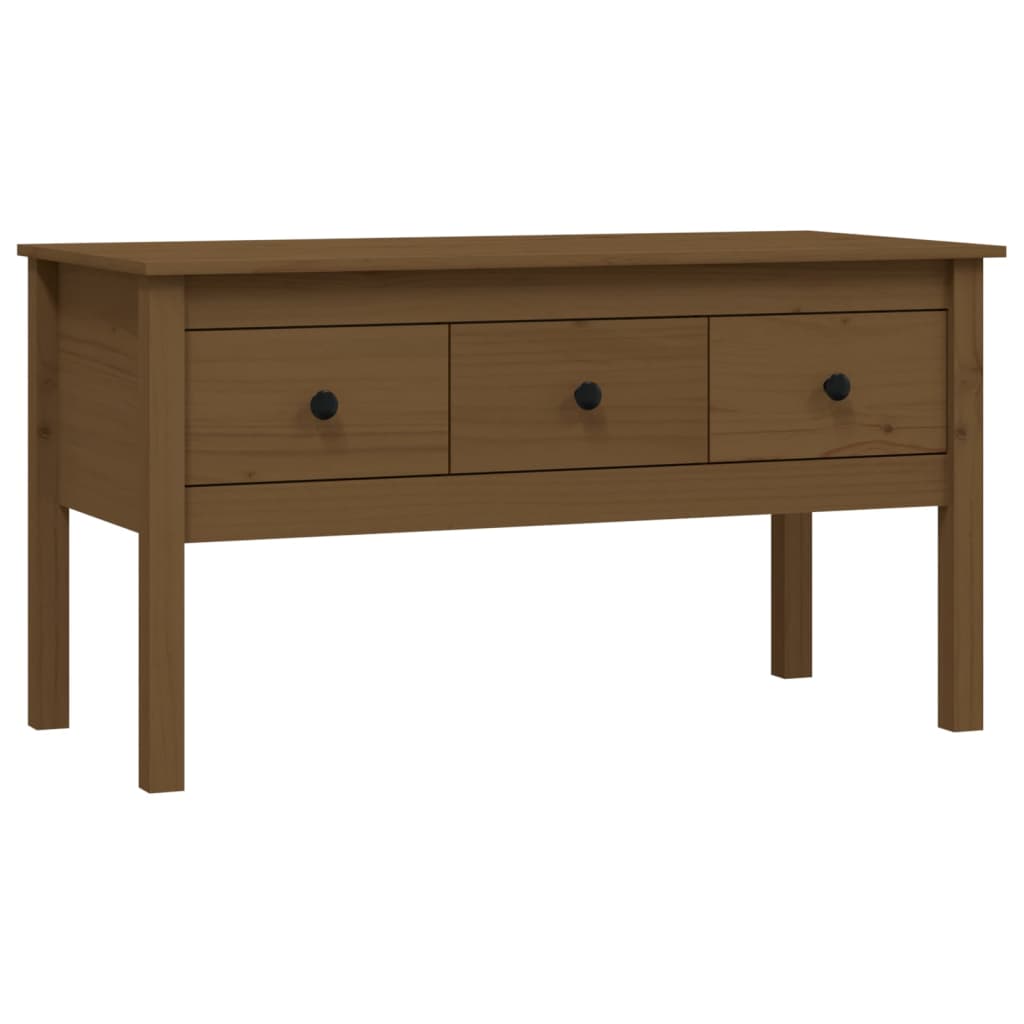 Table basse Marron miel 102x49x55 cm Bois massif de pin - Tables basses