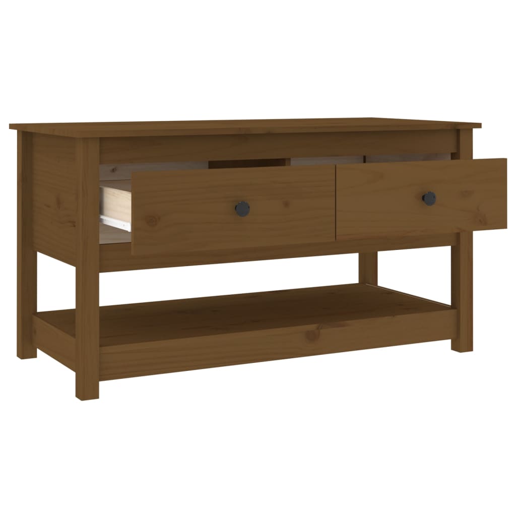 Table basse Marron miel 102x49x55 cm Bois massif de pin - Tables basses