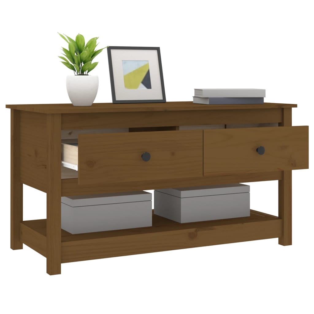 Table basse Marron miel 102x49x55 cm Bois massif de pin - Tables basses