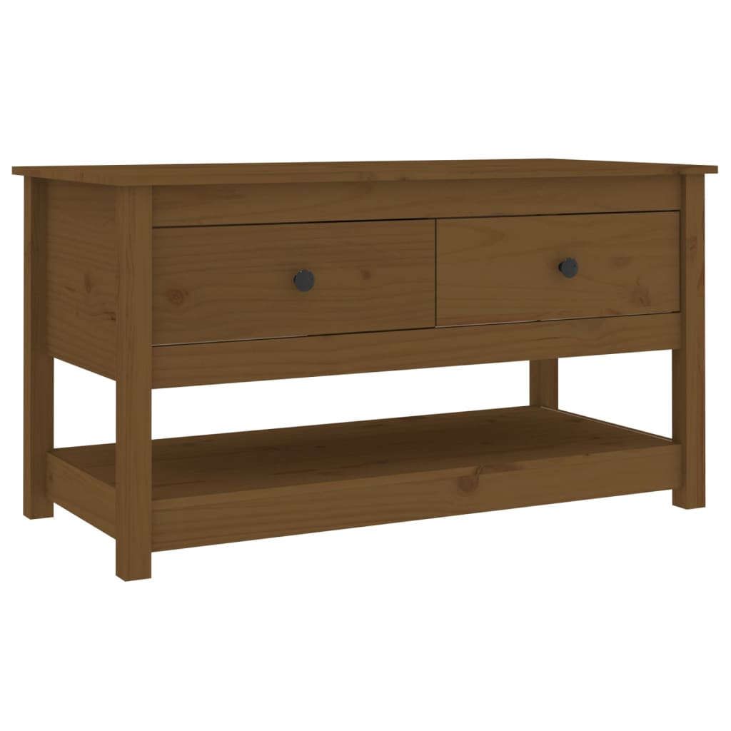 Table basse Marron miel 102x49x55 cm Bois massif de pin - Tables basses