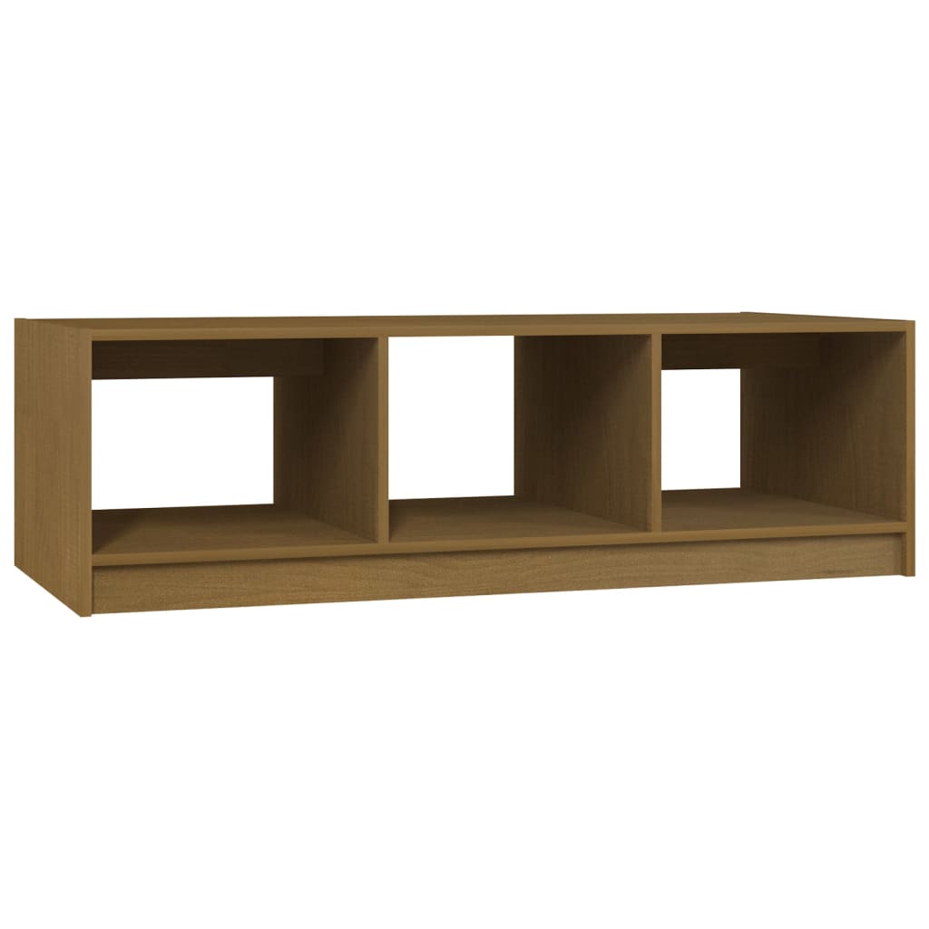 Table basse marron miel 110x50x34 cm bois de pin massif - Tables basses