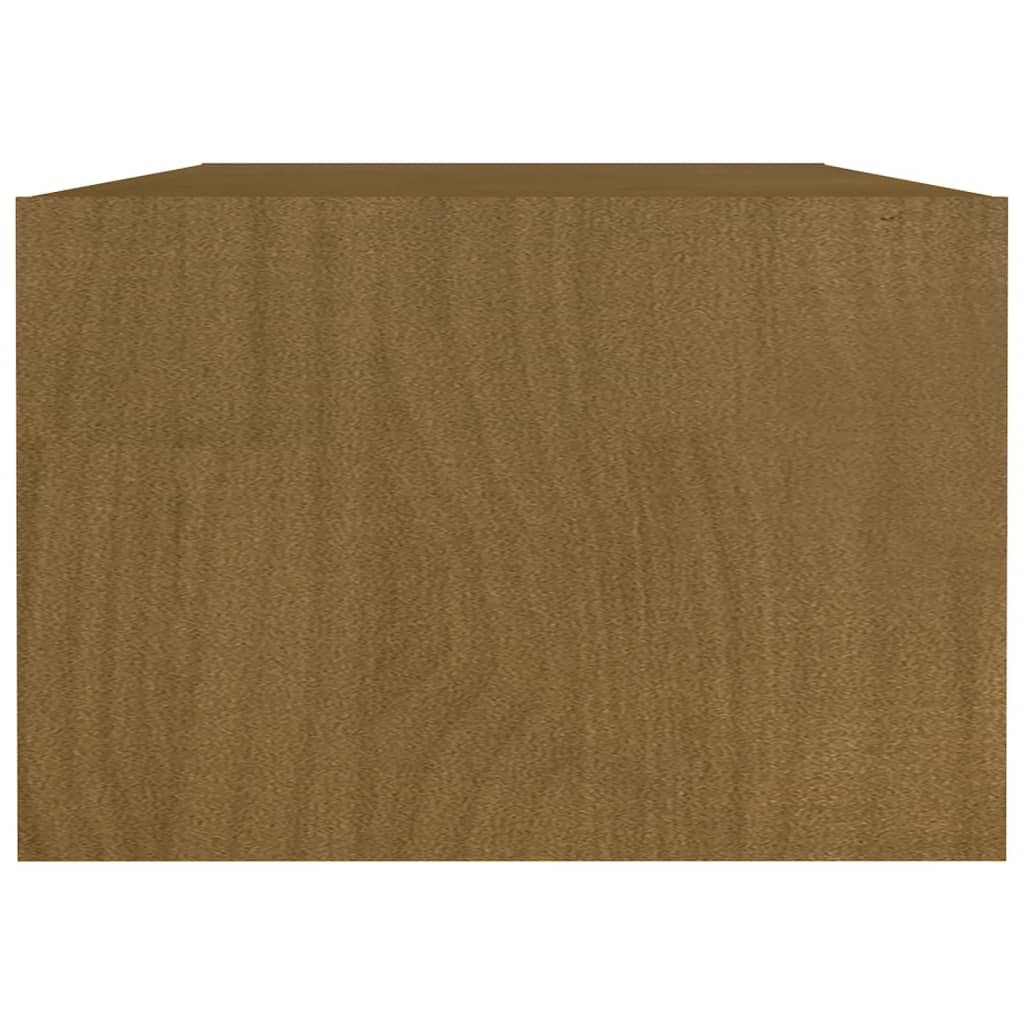 Table basse marron miel 110x50x34 cm bois de pin massif - Tables basses