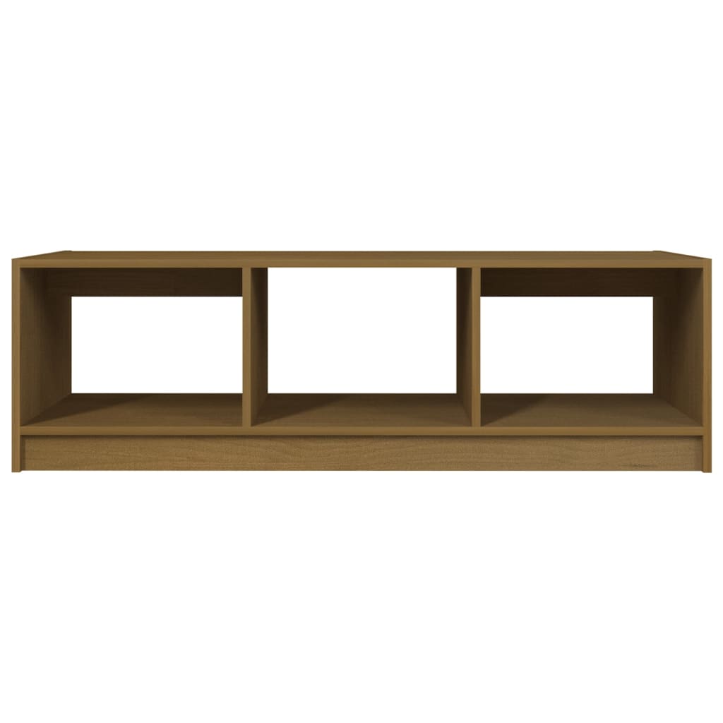 Table basse marron miel 110x50x34 cm bois de pin massif - Tables basses