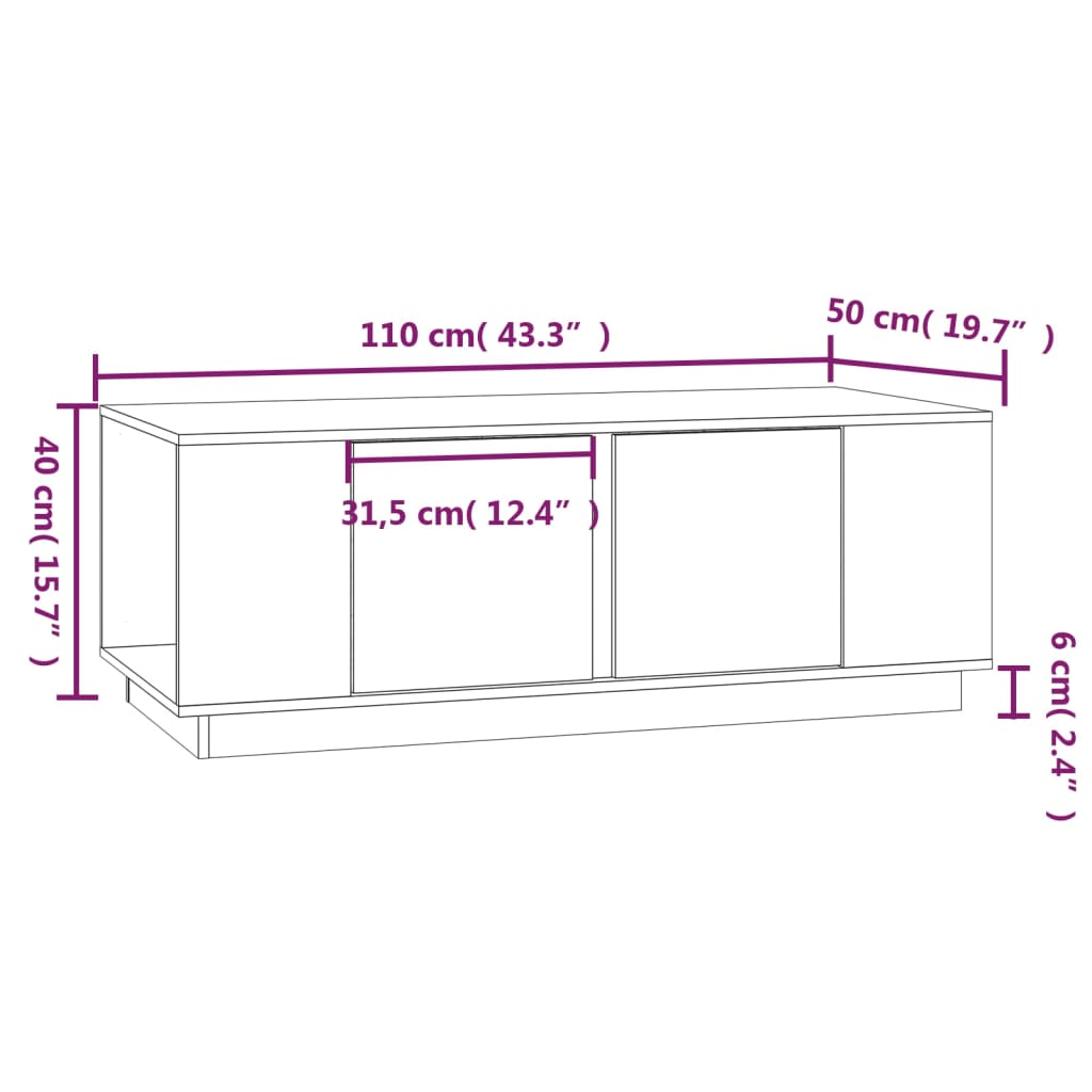 Table basse Marron miel 110x50x40 cm Bois massif de pin - Tables basses