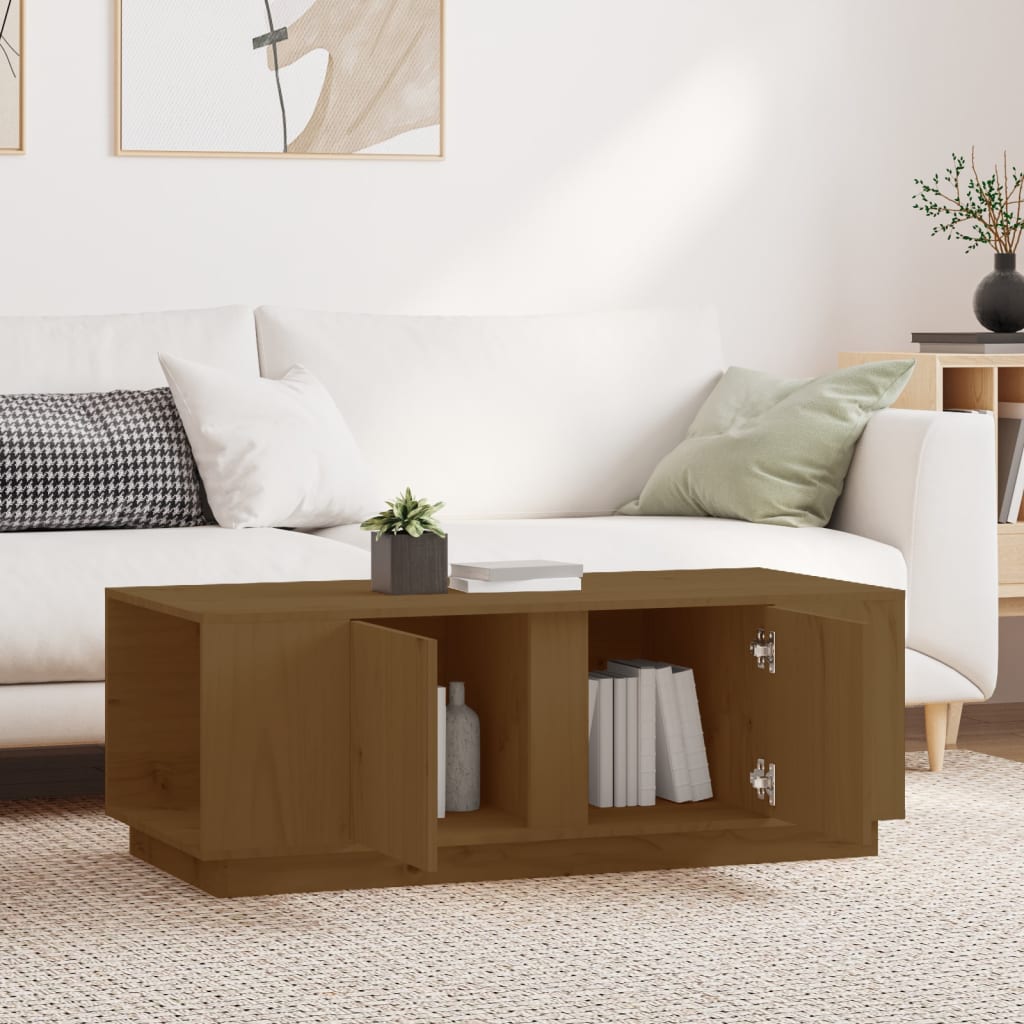Table basse Marron miel 110x50x40 cm Bois massif de pin - Tables basses