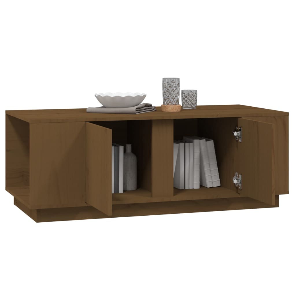 Table basse Marron miel 110x50x40 cm Bois massif de pin - Tables basses