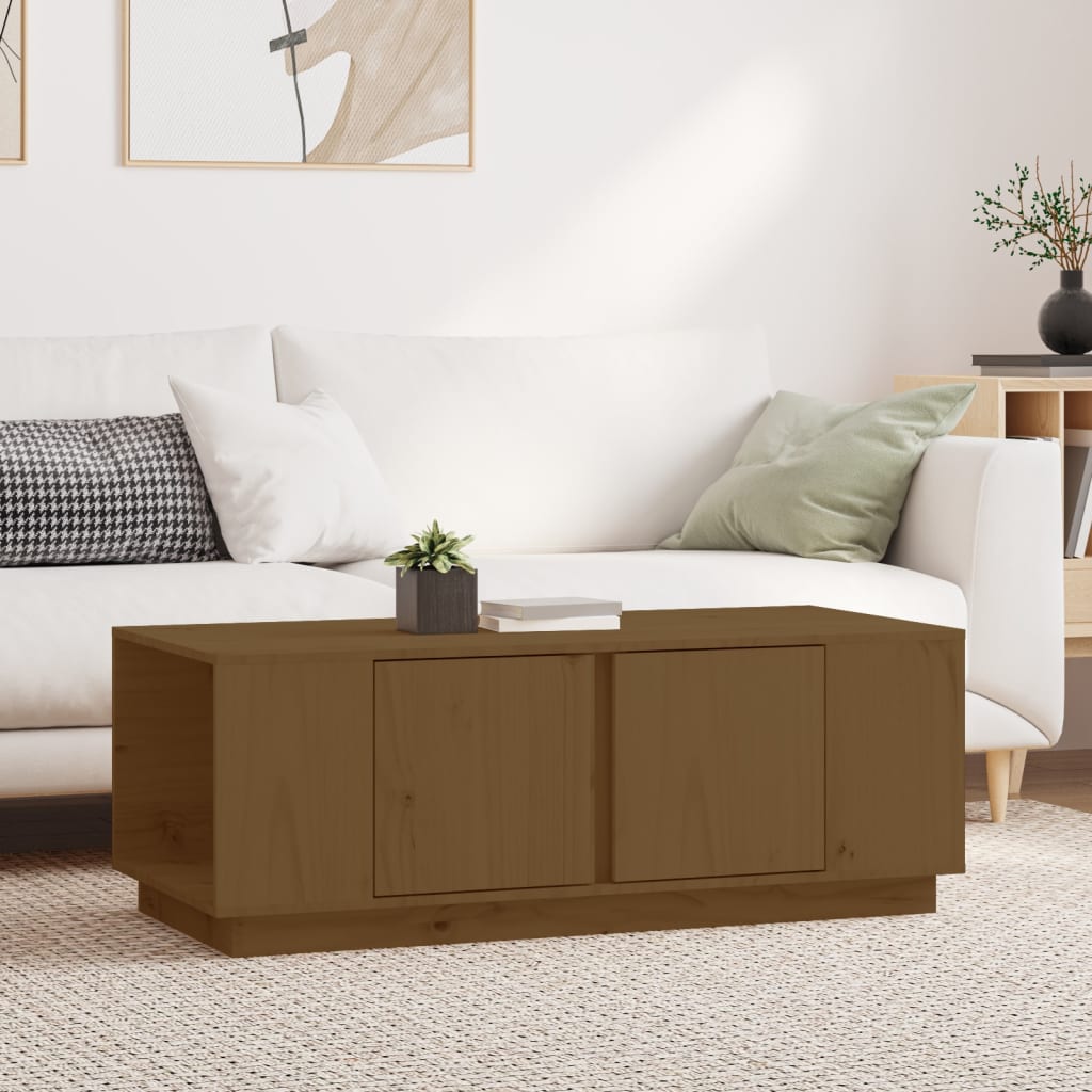 Table basse Marron miel 110x50x40 cm Bois massif de pin - Tables basses