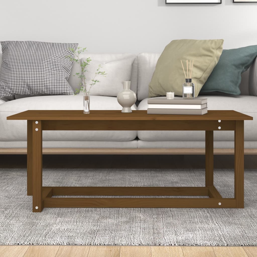 Table basse Marron miel 110x55x45 cm Bois massif de pin - Tables basses