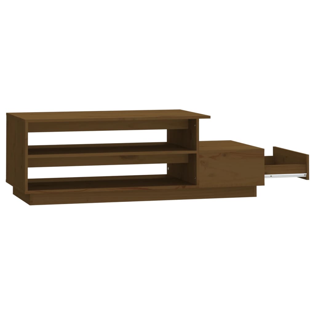 Table basse Marron miel 120x50x40,5 cm Bois massif de pin - Tables basses