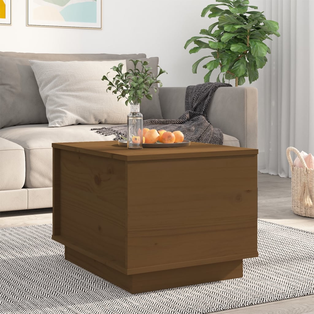 Table basse Marron miel 40x50x35 cm Bois massif de pin - Tables basses