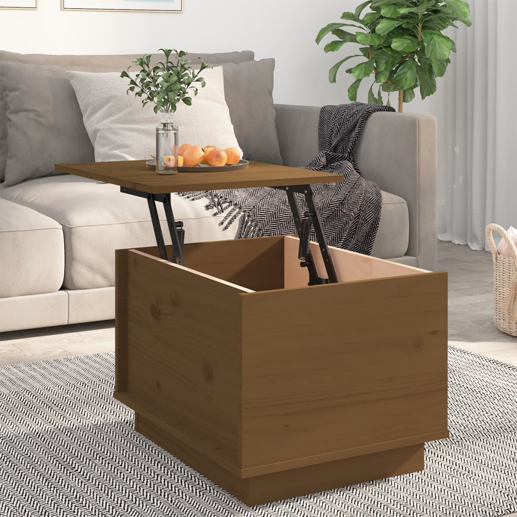 Table basse Marron miel 40x50x35 cm Bois massif de pin - Tables basses