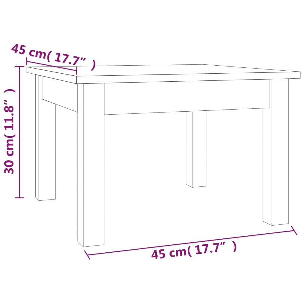 Table basse Marron miel 45x45x30 cm Bois massif de pin - Tables basses