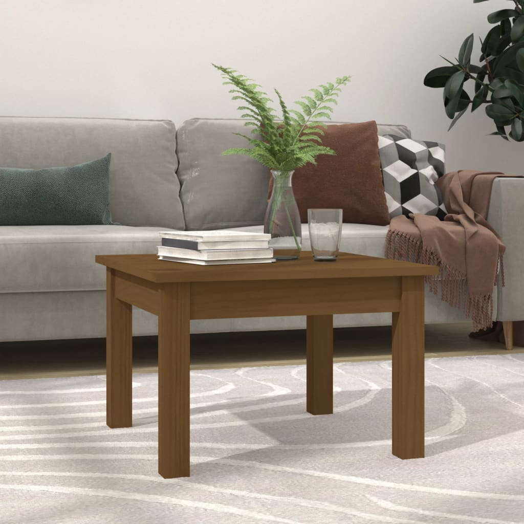 Table basse Marron miel 45x45x30 cm Bois massif de pin - Tables basses