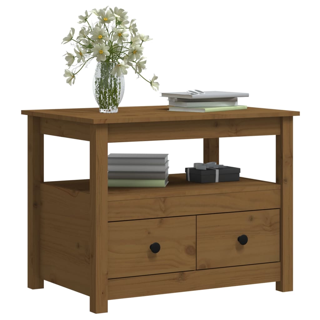 Table basse Marron miel 71x49x55 cm Bois massif de pin - Tables basses