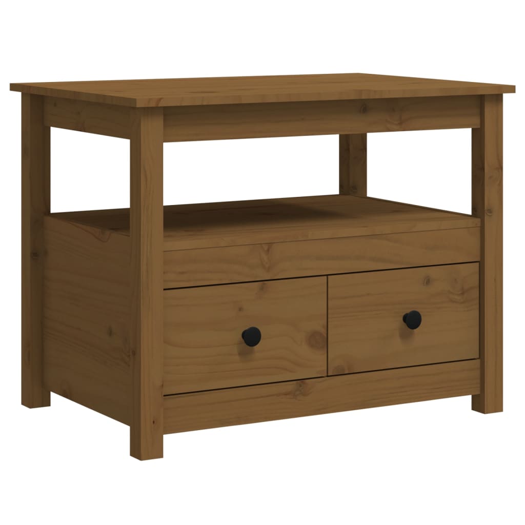 Table basse Marron miel 71x49x55 cm Bois massif de pin - Tables basses