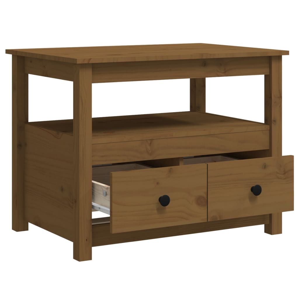 Table basse Marron miel 71x49x55 cm Bois massif de pin - Tables basses