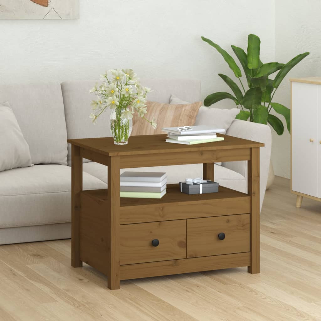 Table basse Marron miel 71x49x55 cm Bois massif de pin - Tables basses