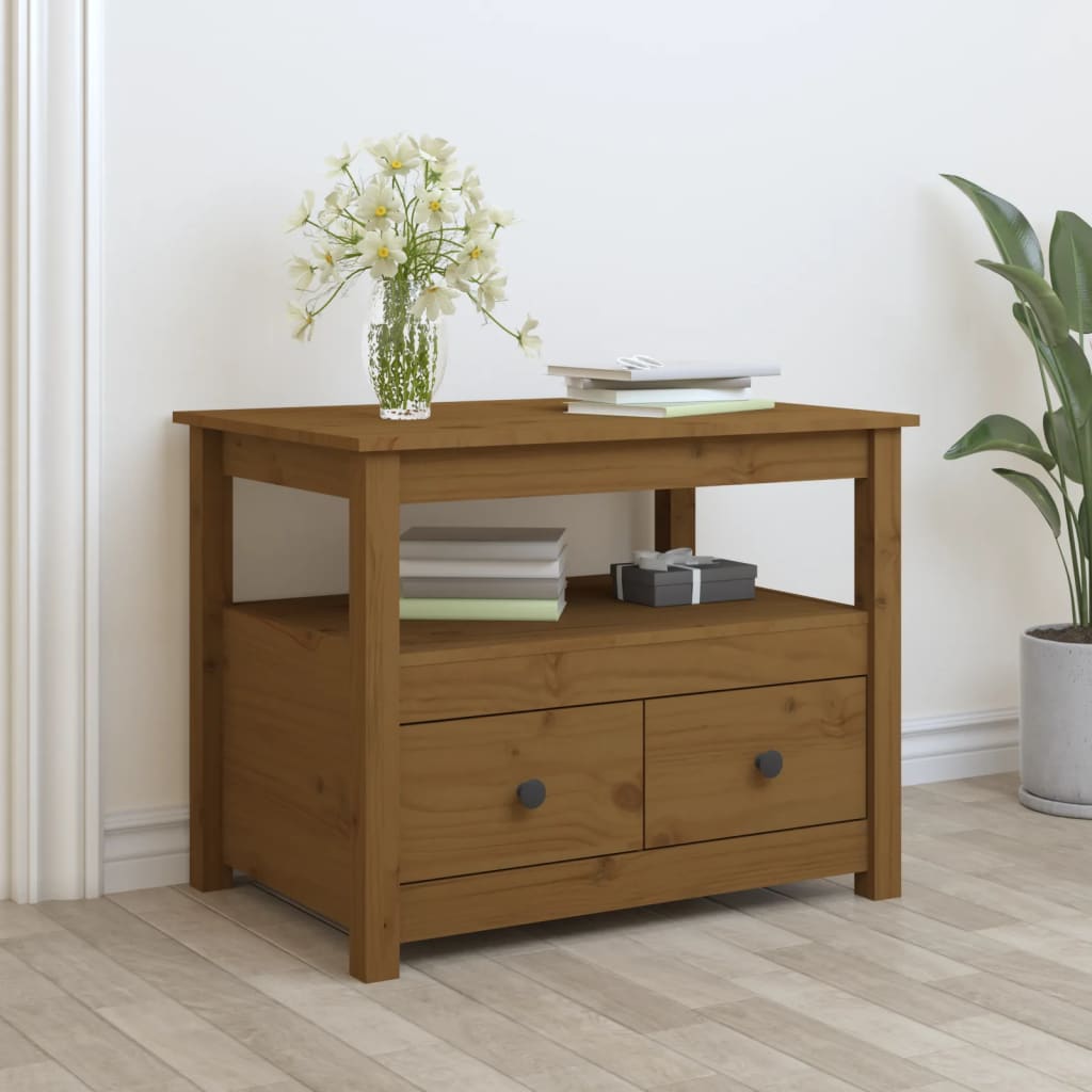 Table basse Marron miel 71x49x55 cm Bois massif de pin - Tables basses