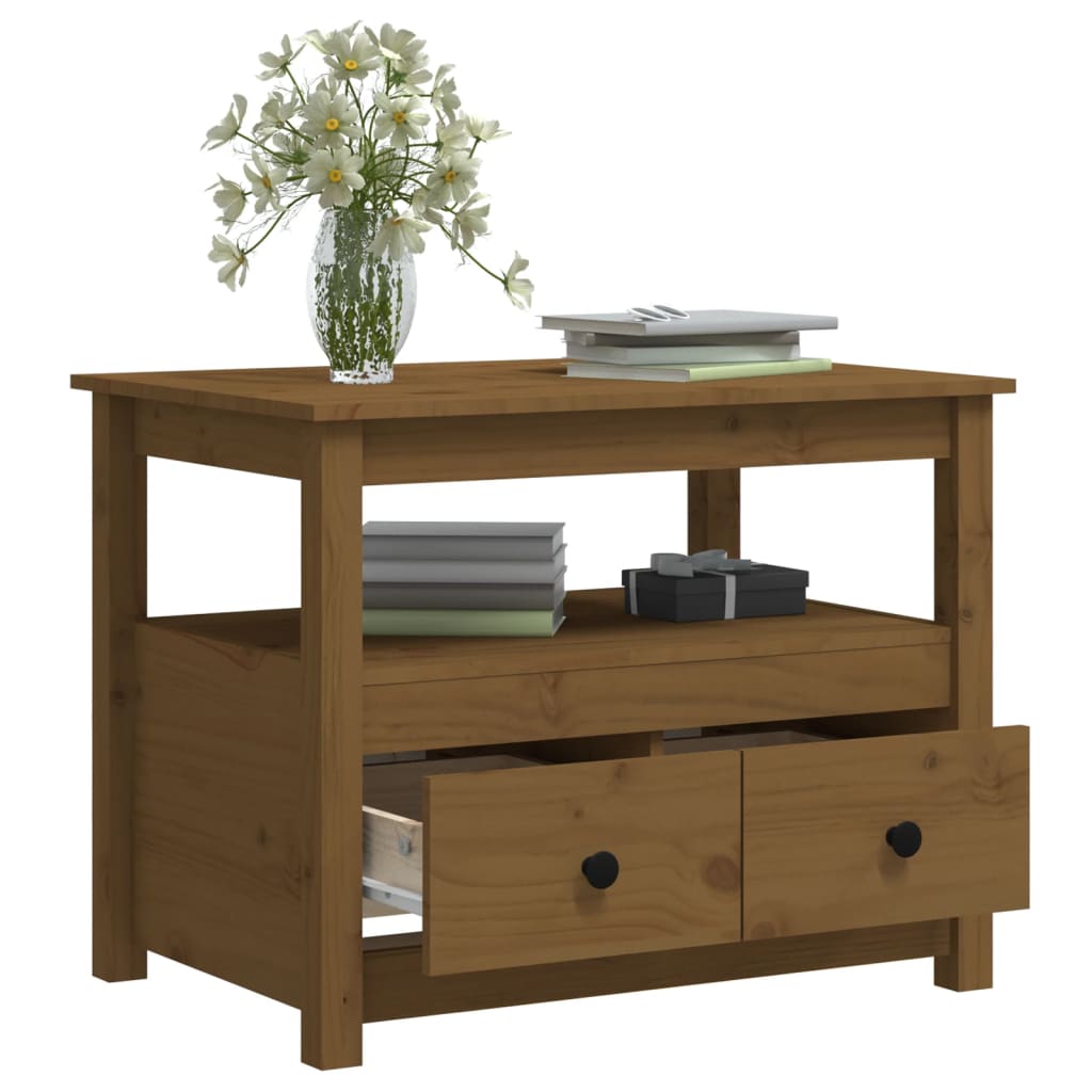 Table basse Marron miel 71x49x55 cm Bois massif de pin - Tables basses
