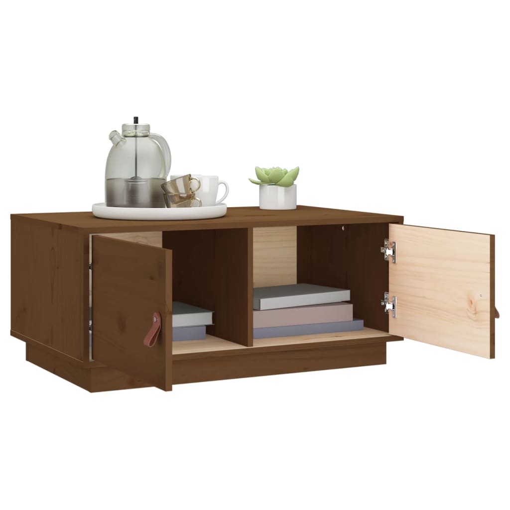 Table basse Marron miel 80x50x35 cm Bois massif de pin - Tables basses