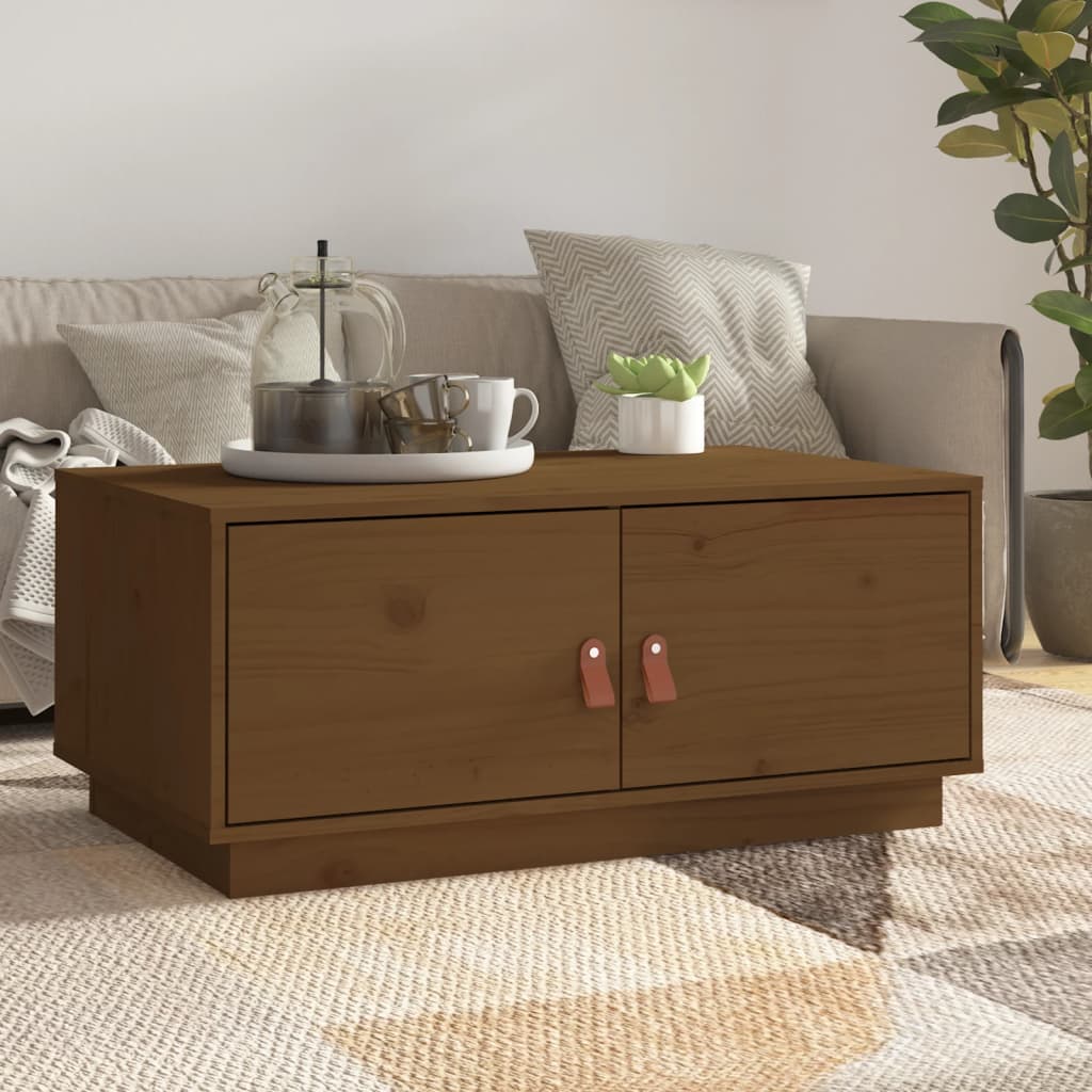 Table basse Marron miel 80x50x35 cm Bois massif de pin - Tables basses