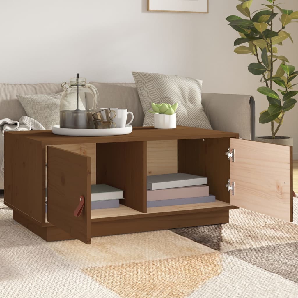 Table basse Marron miel 80x50x35 cm Bois massif de pin - Tables basses