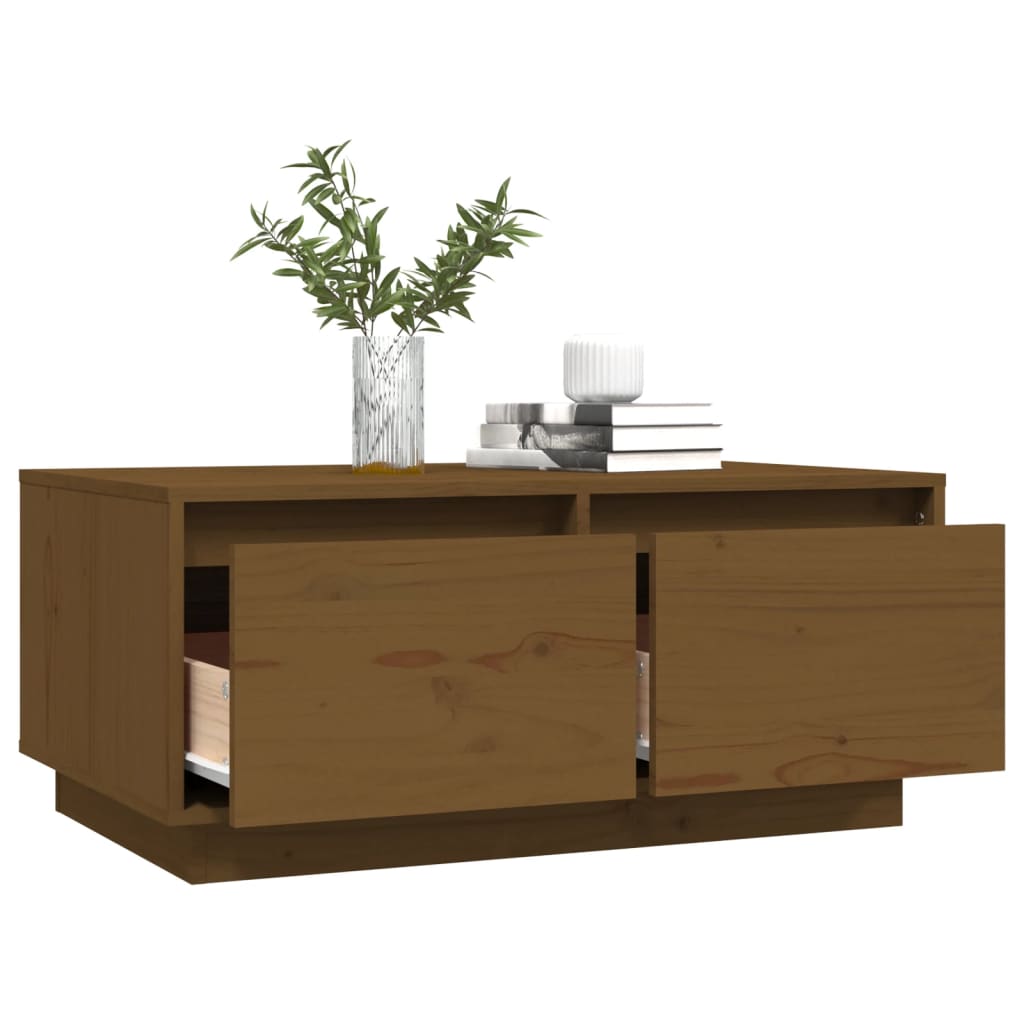 Table basse Marron miel 80x50x35 cm Bois massif de pin - Tables basses