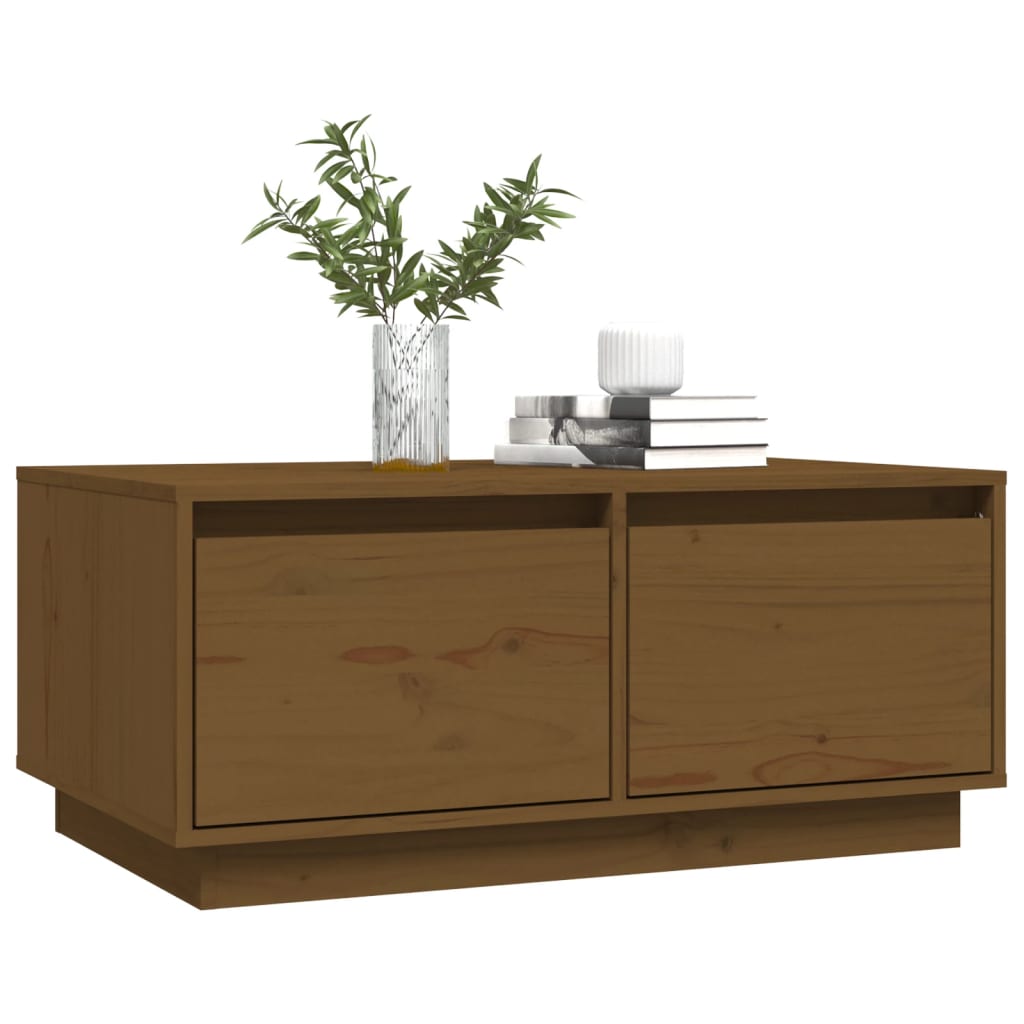 Table basse Marron miel 80x50x35 cm Bois massif de pin - Tables basses