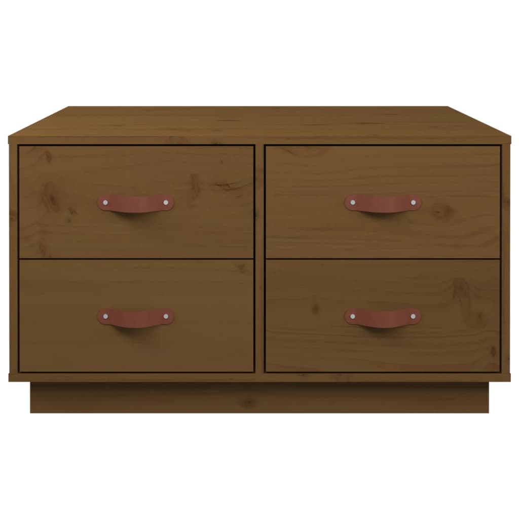 Table basse Marron miel 80x80x45 cm Bois massif de pin - Tables basses
