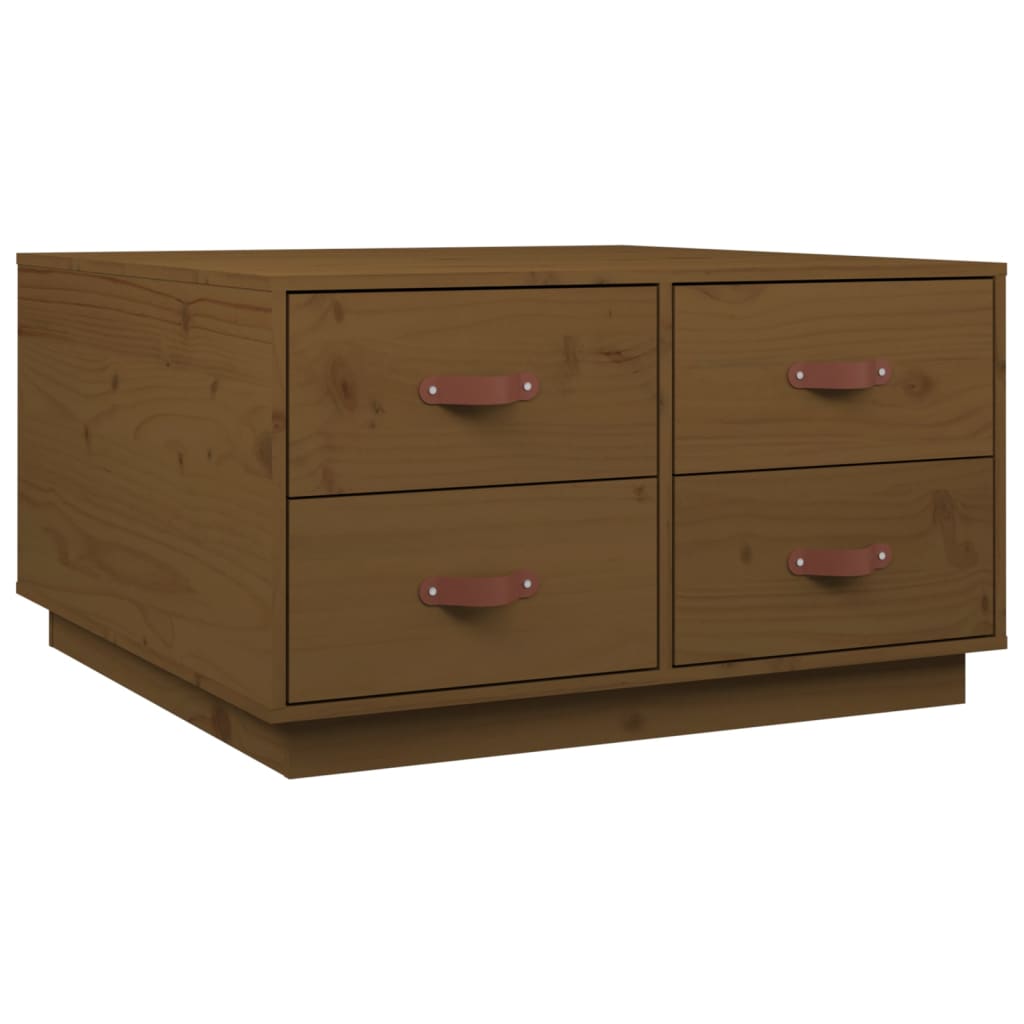 Table basse Marron miel 80x80x45 cm Bois massif de pin - Tables basses
