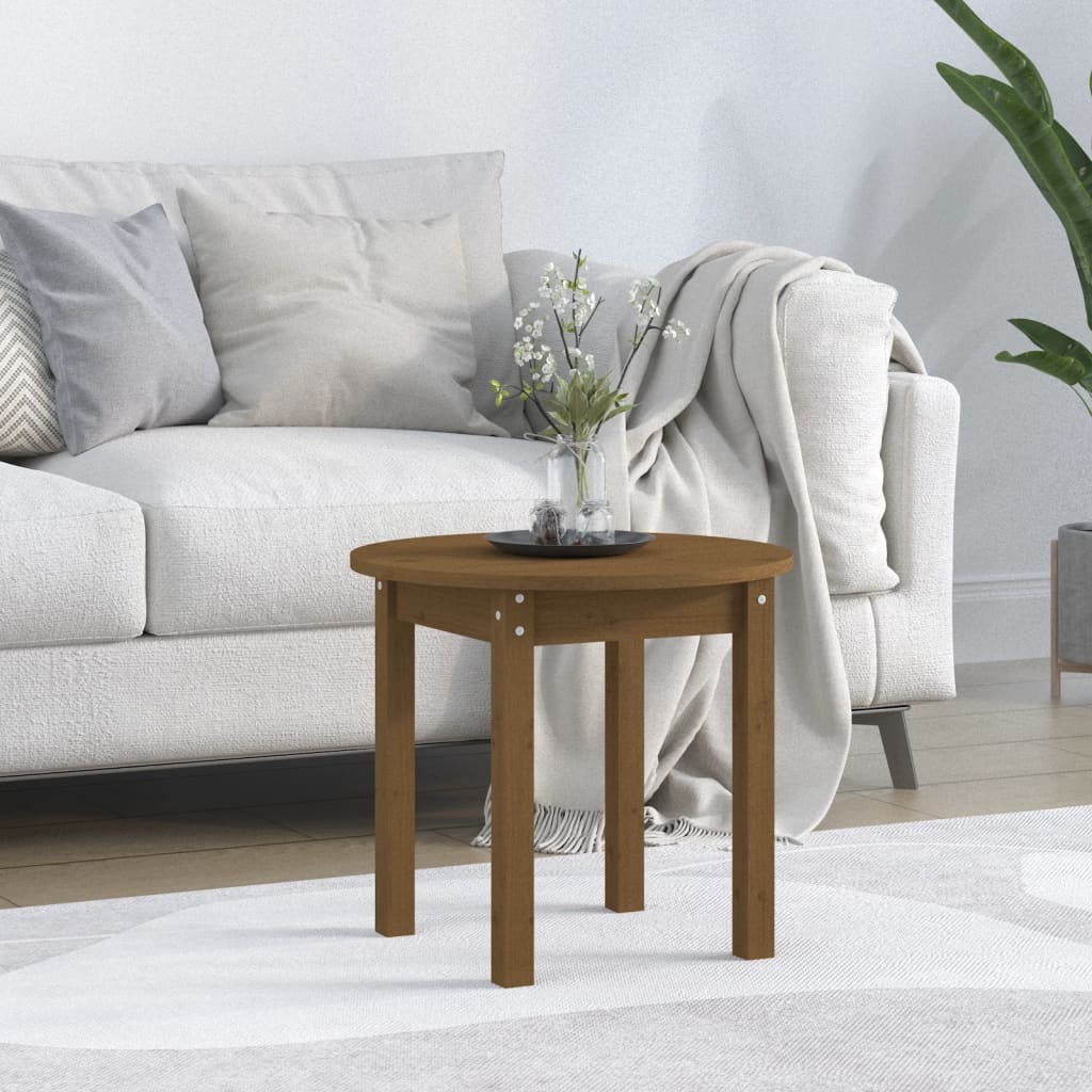 Table basse Marron miel Ø 45x40 cm Bois massif de pin - Tables basses
