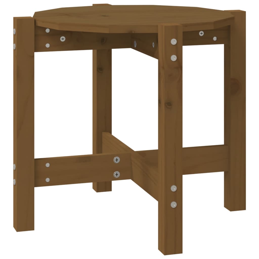 Table basse Marron miel Ø 52,5x45 cm Bois massif de pin - Tables basses