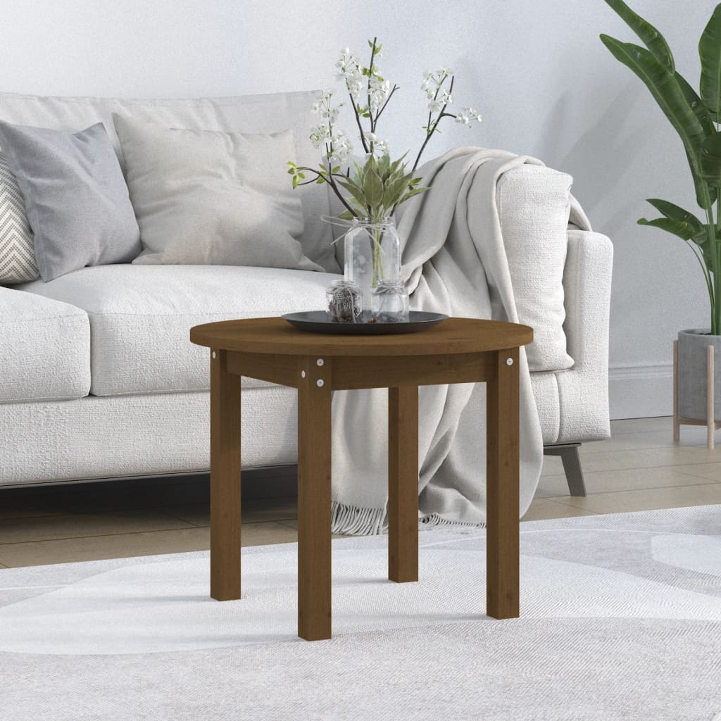 Table basse Marron miel Ø 55x45 cm Bois massif de pin - Tables basses