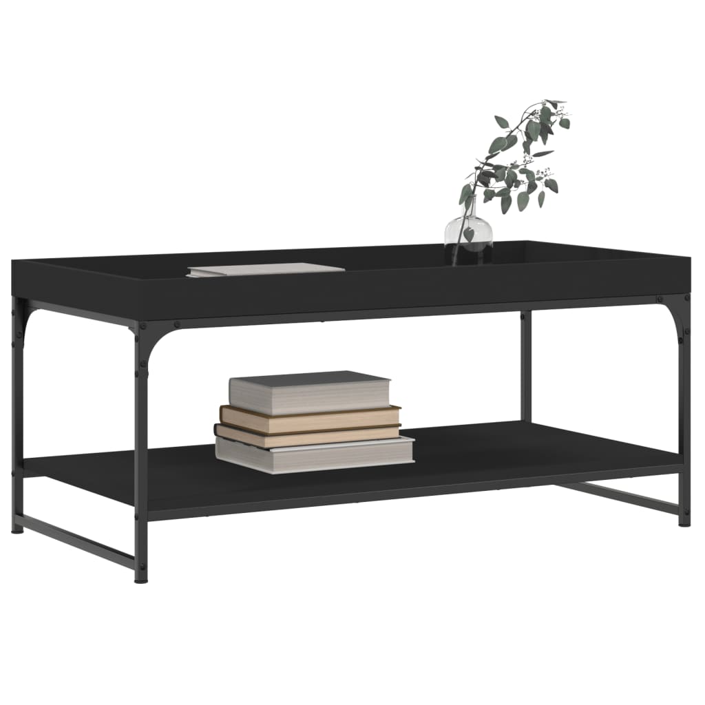 Table basse noir 100x49x45 cm bois d’ingénierie - Tables basses