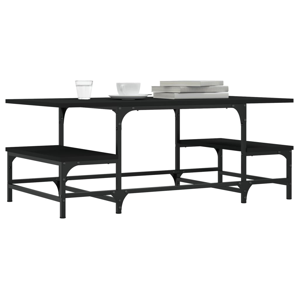 Table basse noir 100x50,5x40 cm bois d’ingénierie - Tables basses