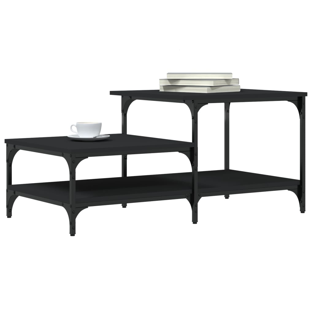 Table basse noir 100x50,5x45 cm bois d’ingénierie - Tables basses