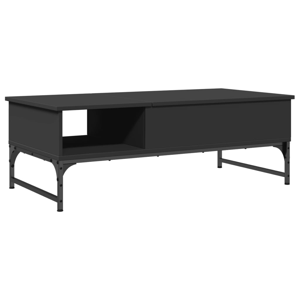 Table basse noir 100x50x35 cm bois d’ingénierie et métal - Tables basses