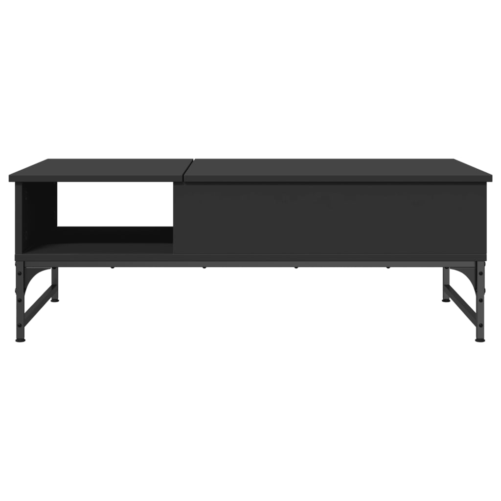 Table basse noir 100x50x35 cm bois d’ingénierie et métal - Tables basses
