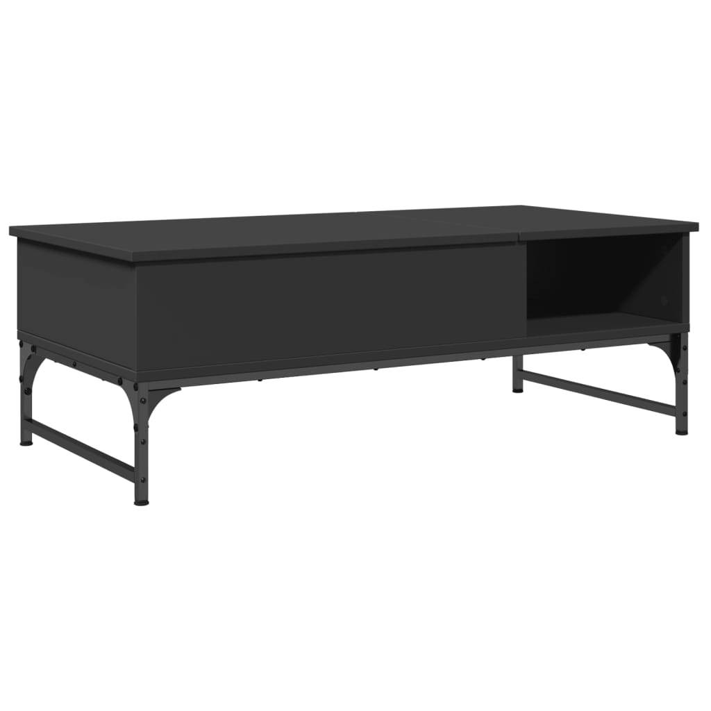 Table basse noir 100x50x35 cm bois d’ingénierie et métal - Tables basses