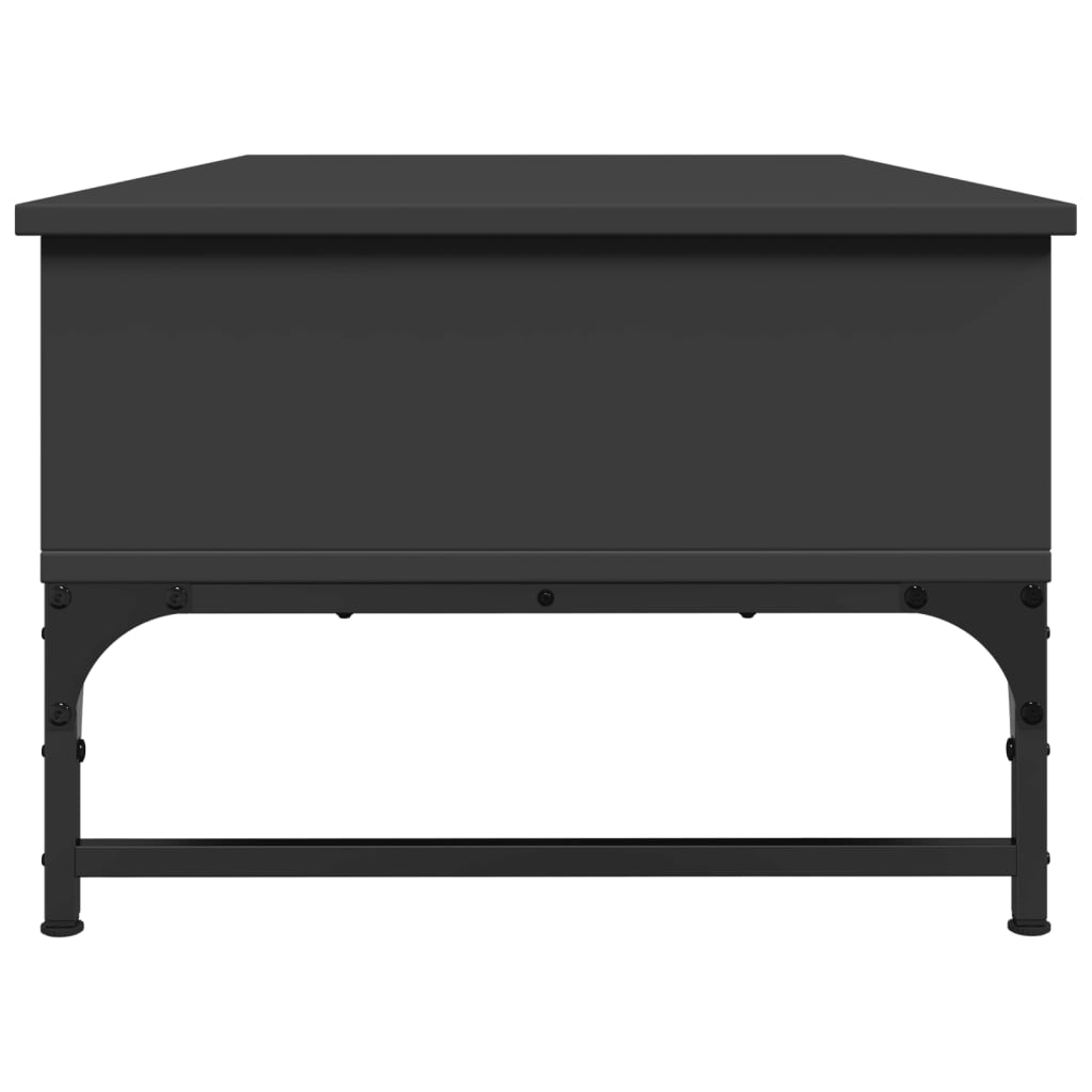 Table basse noir 100x50x35 cm bois d’ingénierie et métal - Tables basses