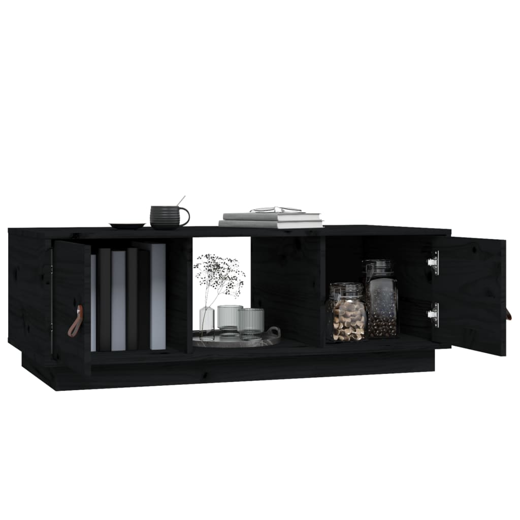 Table basse Noir 100x50x35 cm Bois massif de pin - Tables basses